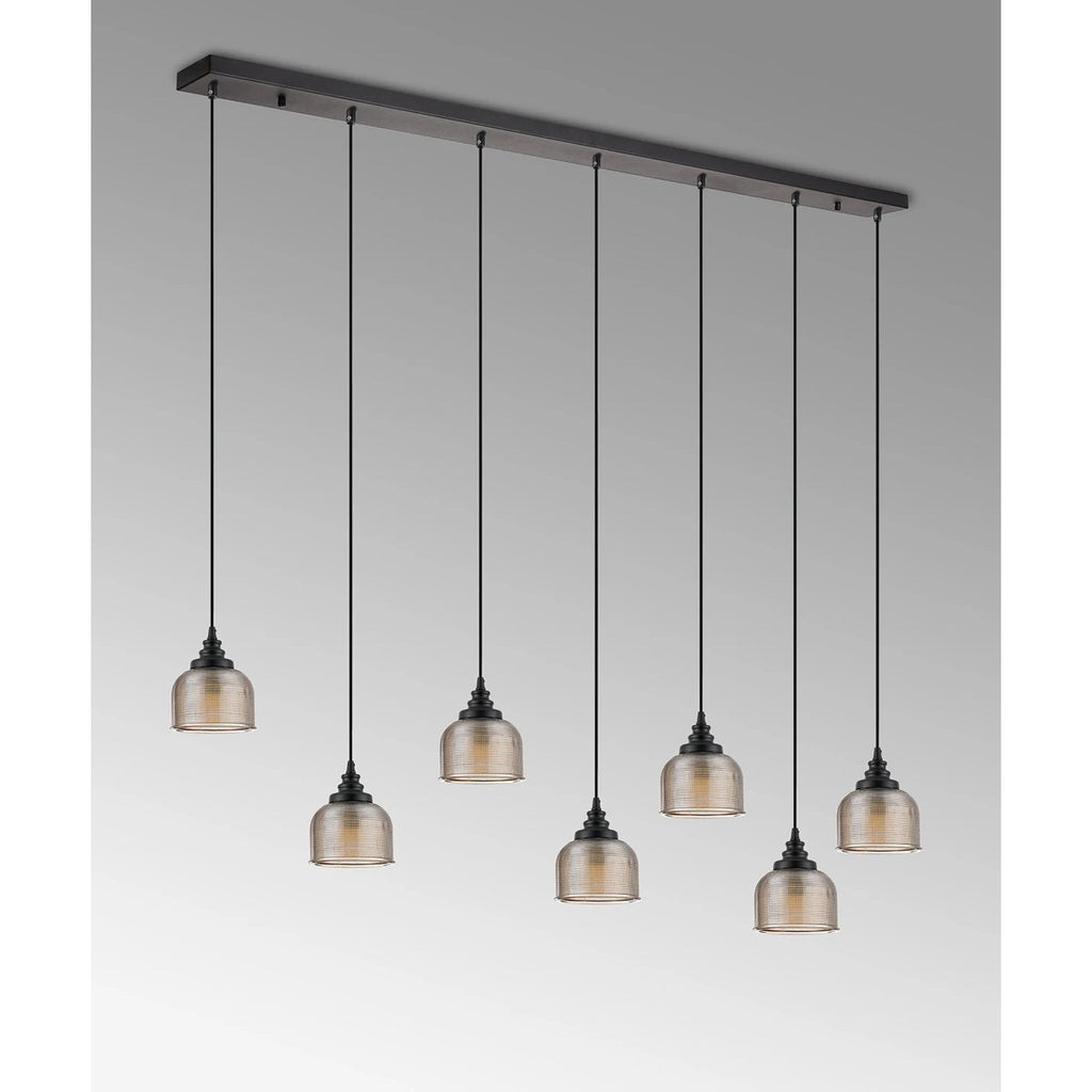 Regent Lourdes 7 Light Linear Pendant 1490mm - Amber