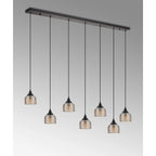 Regent Lourdes 7 Light Linear Pendant 1490mm - Amber