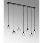 Regent Lourdes 7 Light Linear Pendant 1490mm - Clear