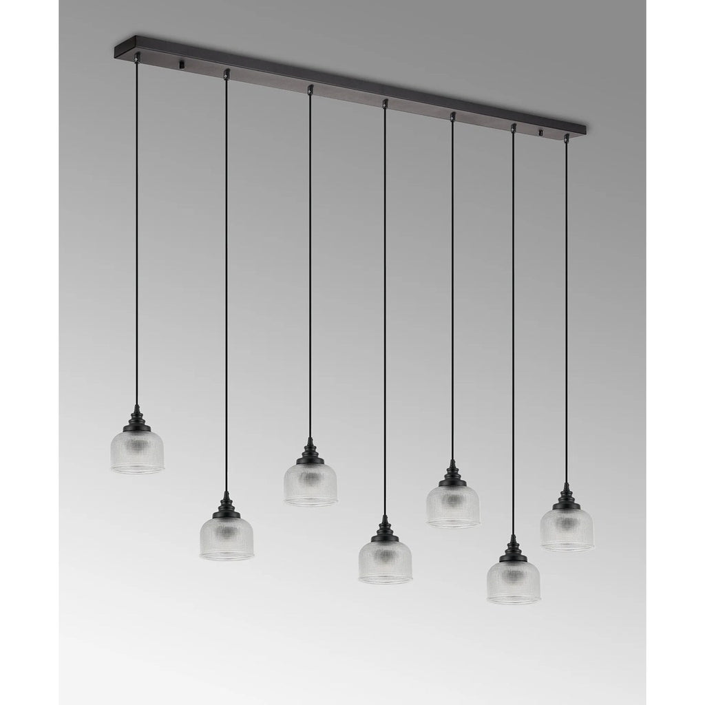Regent Lourdes 7 Light Linear Pendant 1490mm - Clear