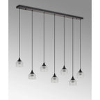 Regent Lourdes 7 Light Linear Pendant 1490mm - Clear