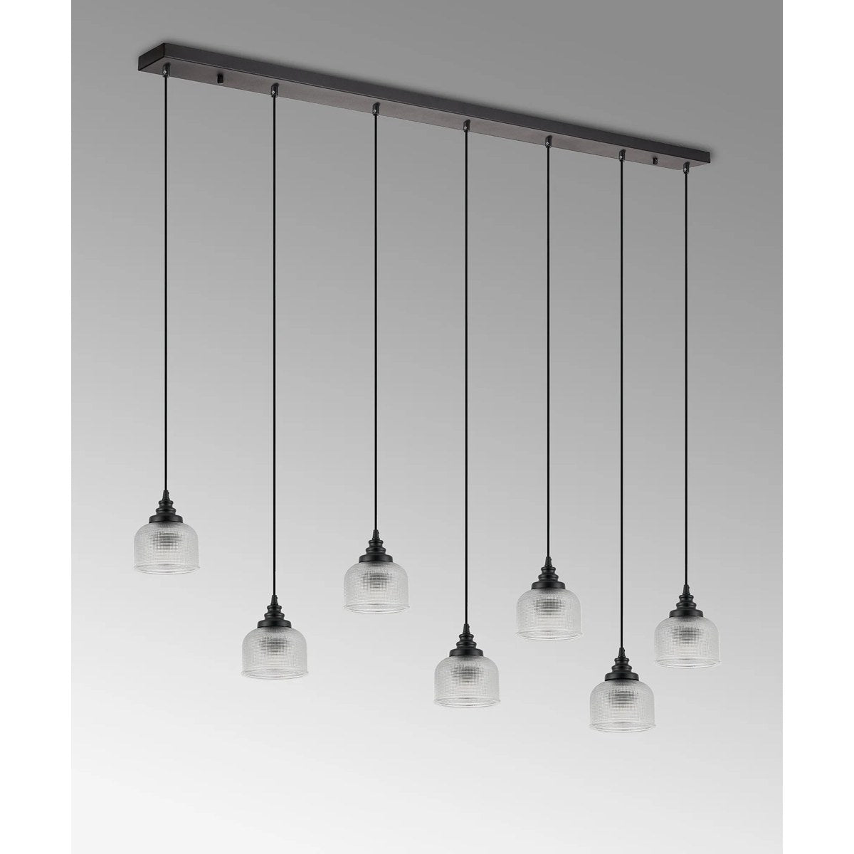 Regent Lourdes 7 Light Linear Pendant 1490mm - Clear