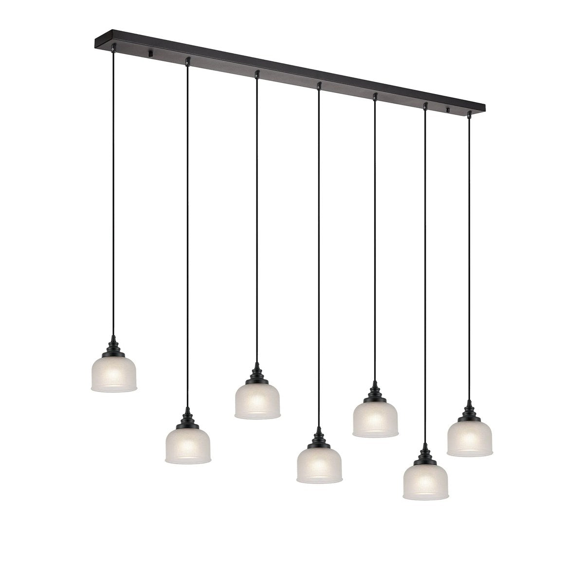 Regent Lourdes 7 Light Linear Pendant 1490mm - Frosted
