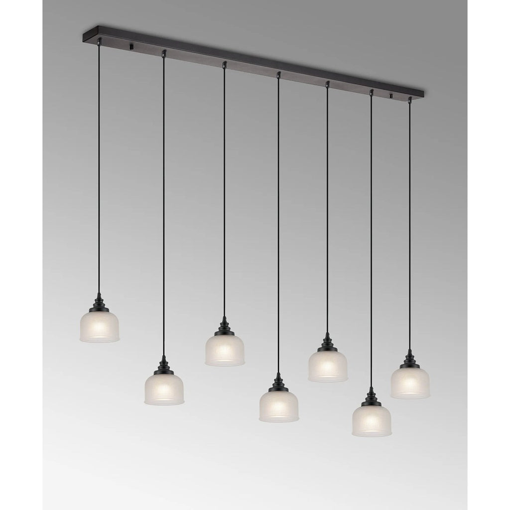 Regent Lourdes 7 Light Linear Pendant 1490mm - Frosted