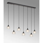 Regent Lourdes 7 Light Linear Pendant 1490mm - Frosted
