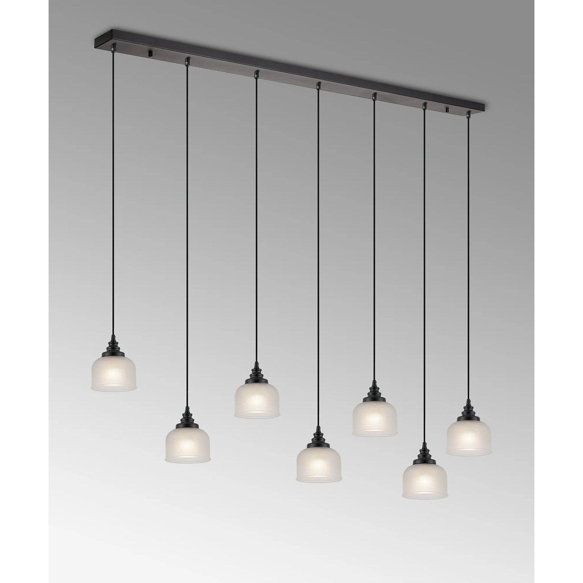Regent Lourdes 7 Light Linear Pendant 1490mm - Frosted