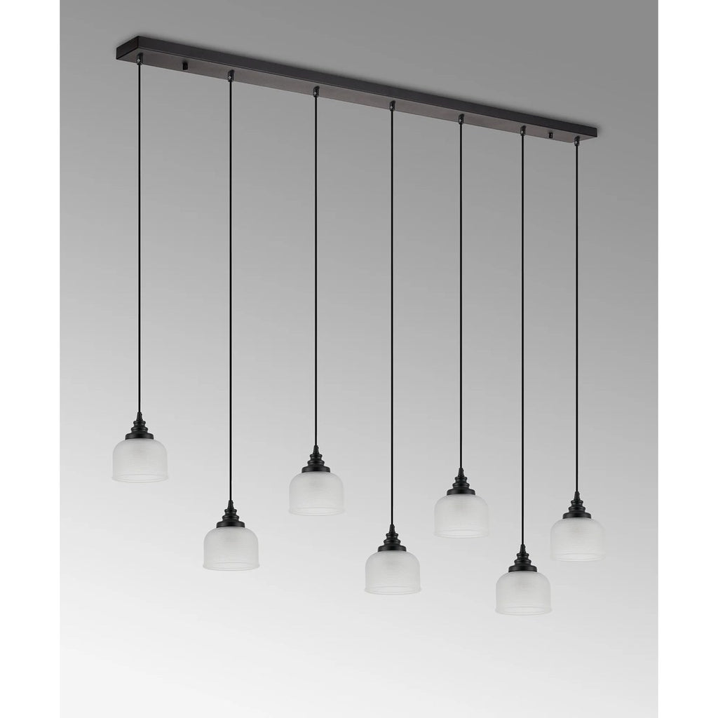Regent Lourdes 7 Light Linear Pendant 1490mm - Frosted