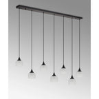 Regent Lourdes 7 Light Linear Pendant 1490mm - Frosted