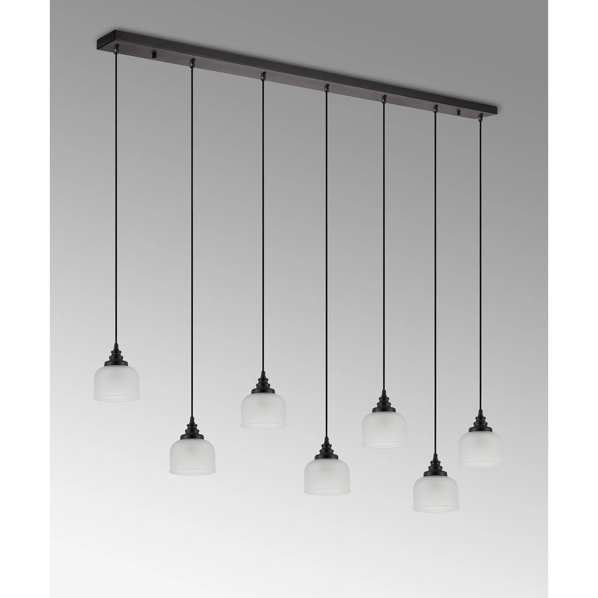 Regent Lourdes 7 Light Linear Pendant 1490mm - Frosted