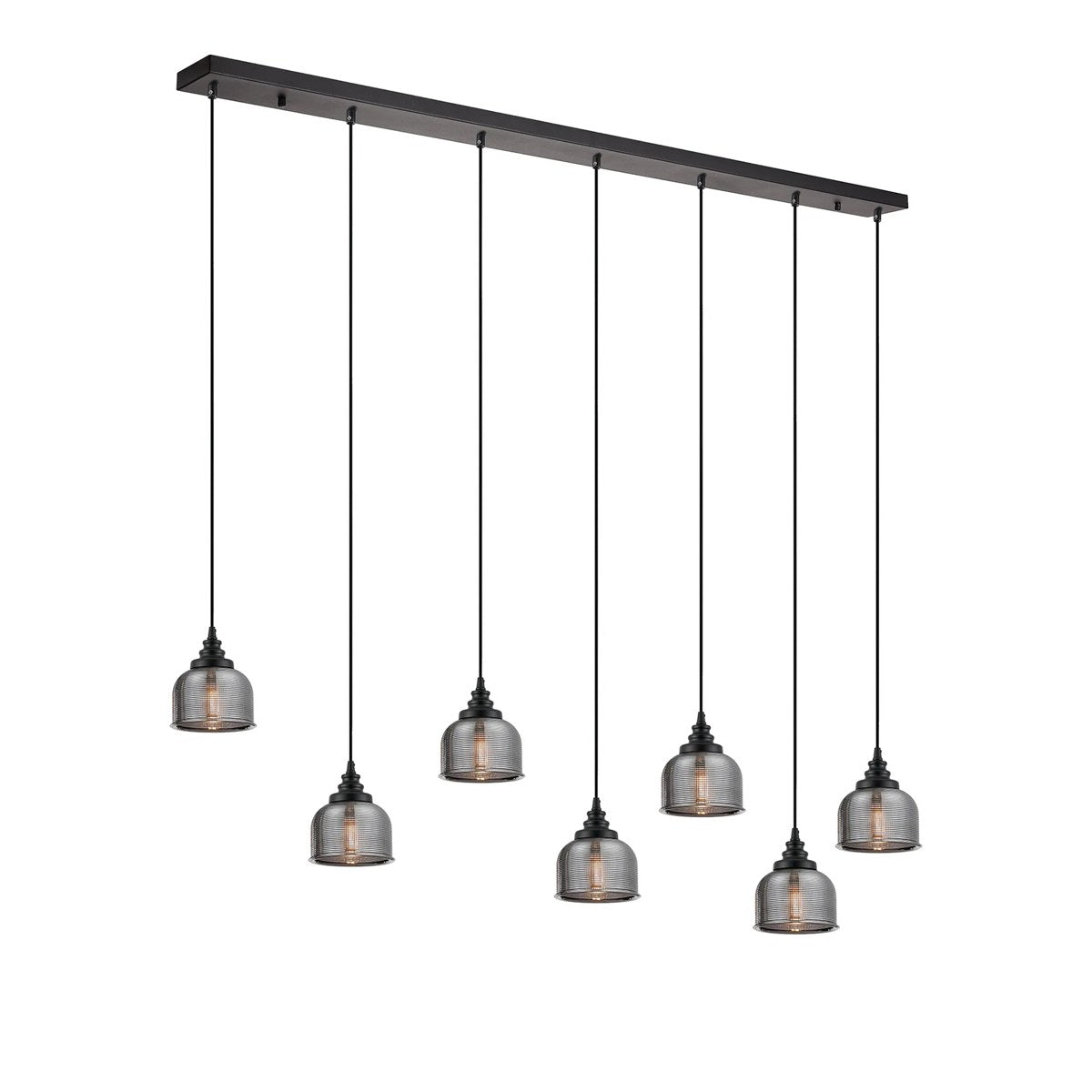 Regent Lourdes 7 Light Linear Pendant 1490mm - Smoke