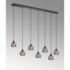 Regent Lourdes 7 Light Linear Pendant 1490mm - Smoke