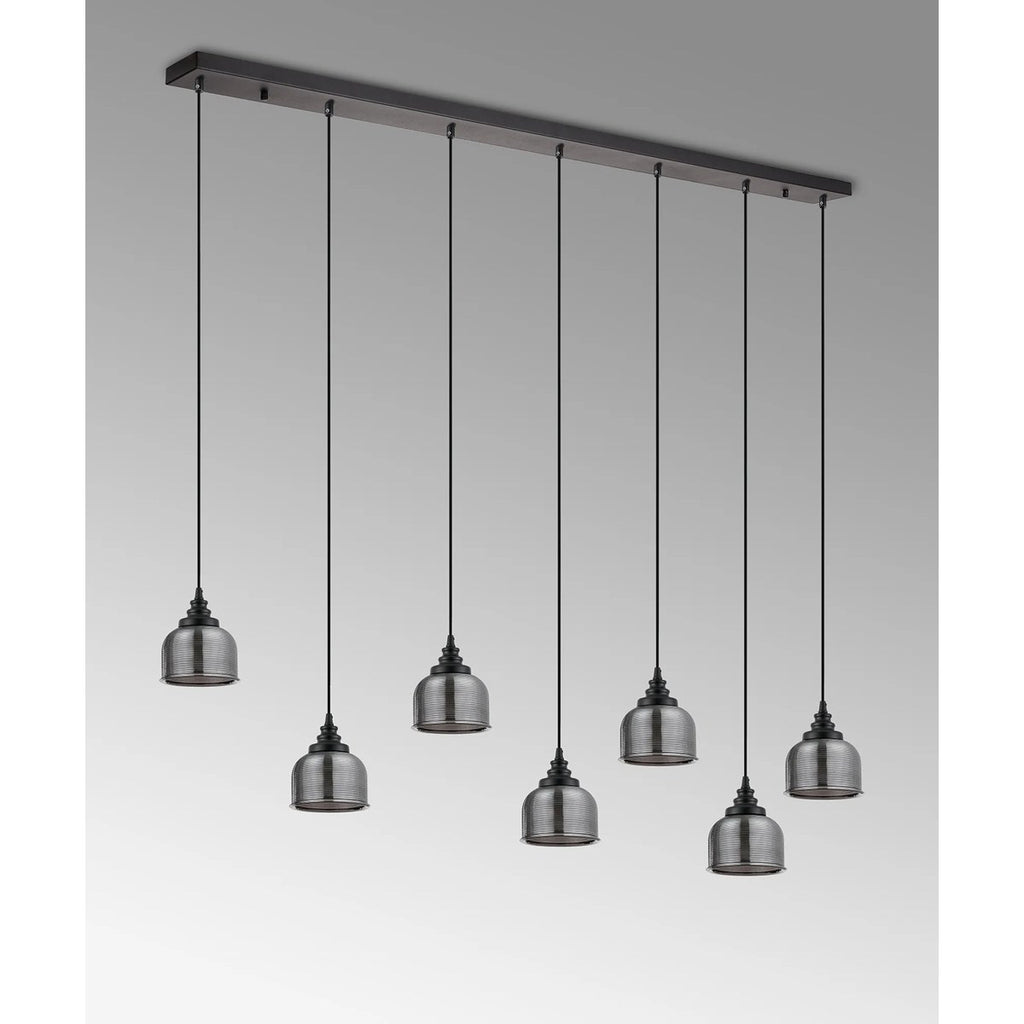 Regent Lourdes 7 Light Linear Pendant 1490mm - Smoke