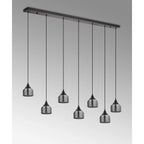 Regent Lourdes 7 Light Linear Pendant 1490mm - Smoke