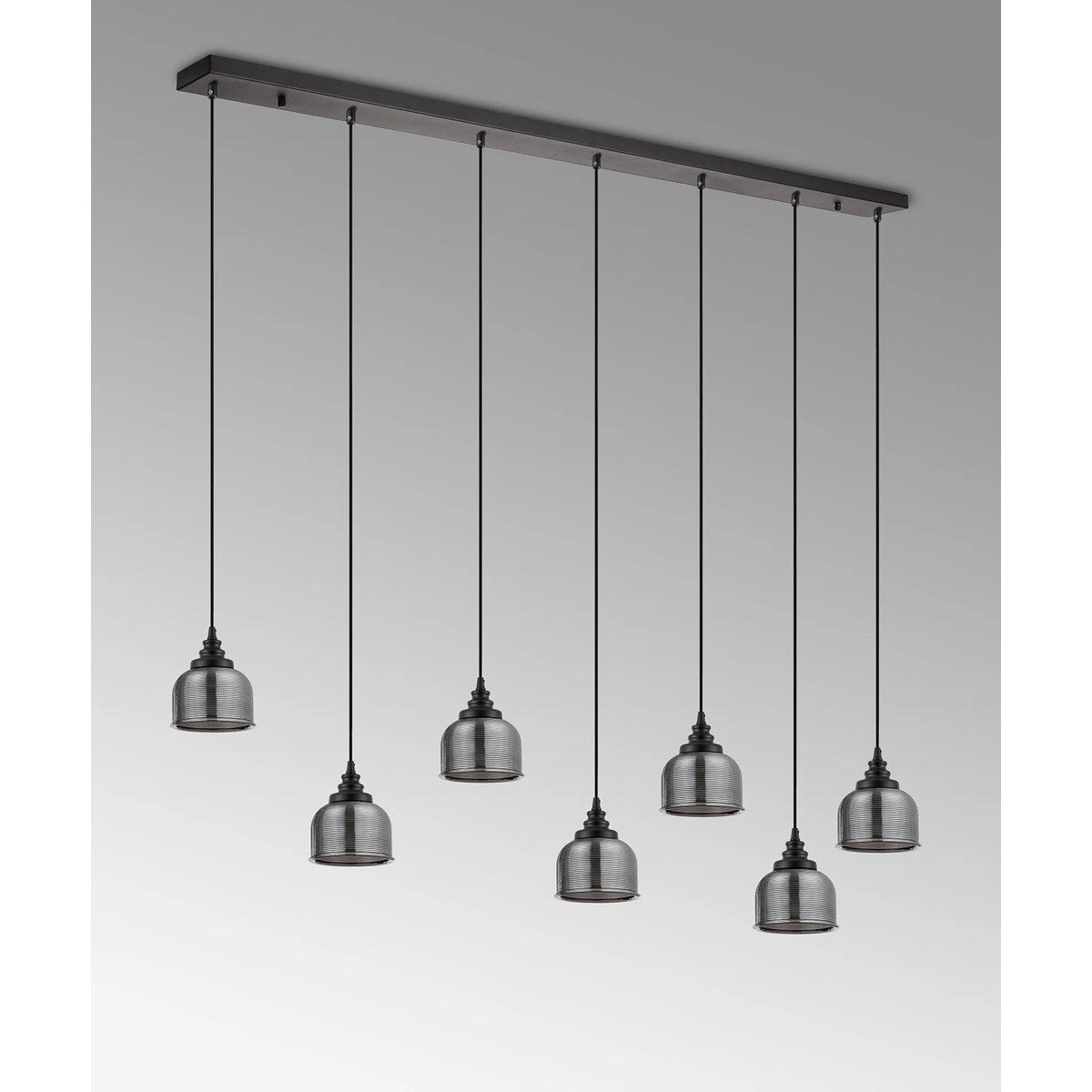 Regent Lourdes 7 Light Linear Pendant 1490mm - Smoke