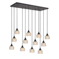 Regent Lourdes 12 Light 1190mm x 490mm Rectangular Pendant Light - Amber