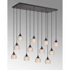 Regent Lourdes 12 Light 1190mm x 490mm Rectangular Pendant Light - Amber