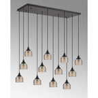 Regent Lourdes 12 Light 1190mm x 490mm Rectangular Pendant Light - Amber