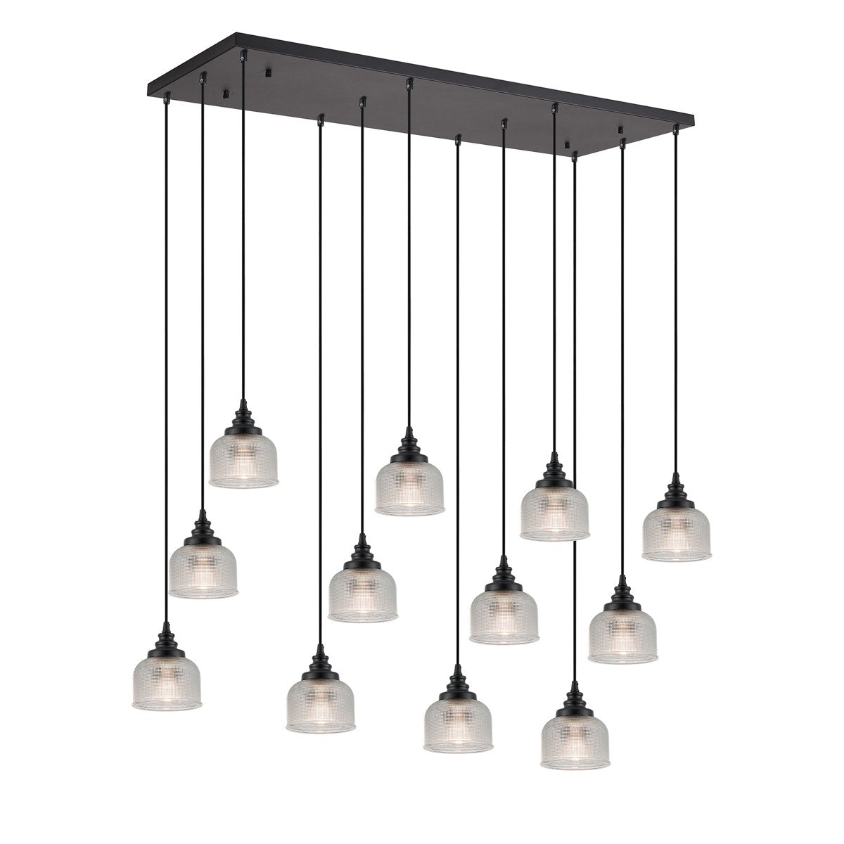 Regent Lourdes 12 Light 1190mm x 490mm Rectangular Pendant Light - Clear