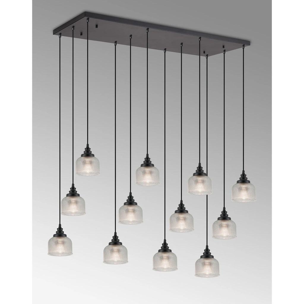 Regent Lourdes 12 Light 1190mm x 490mm Rectangular Pendant Light - Clear