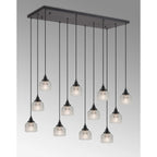 Regent Lourdes 12 Light 1190mm x 490mm Rectangular Pendant Light - Clear