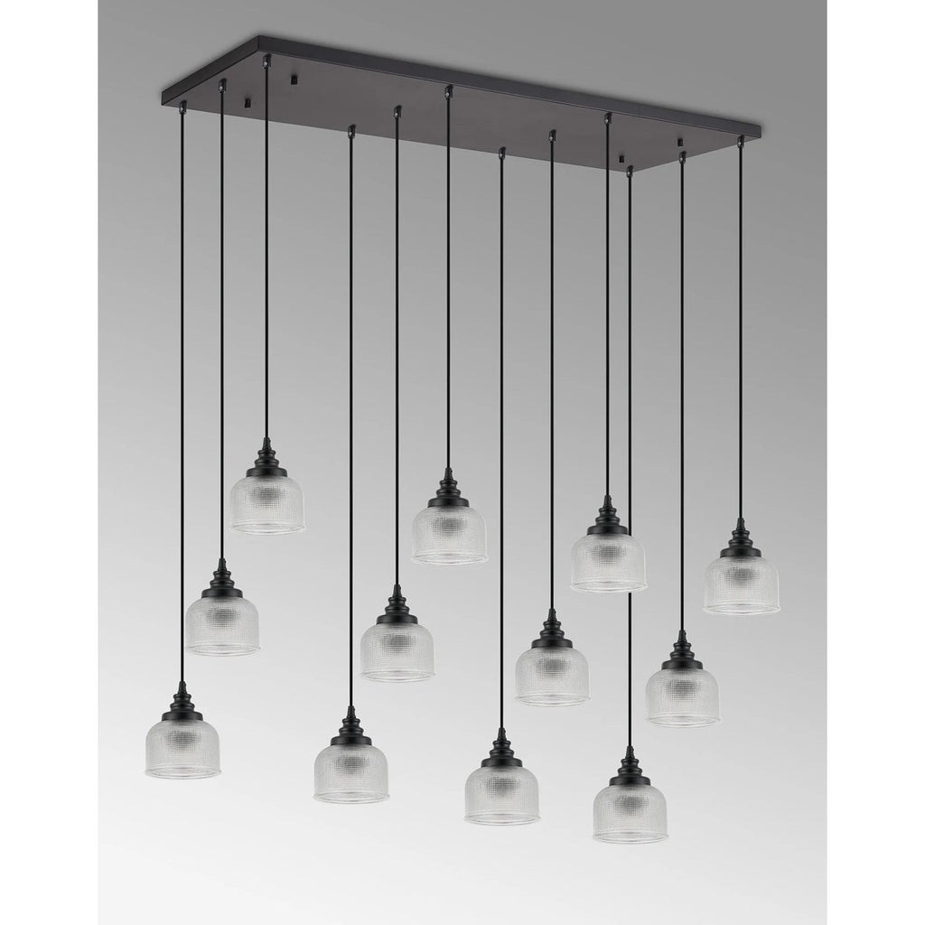 Regent Lourdes 12 Light 1190mm x 490mm Rectangular Pendant Light - Clear