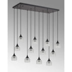 Regent Lourdes 12 Light 1190mm x 490mm Rectangular Pendant Light - Clear