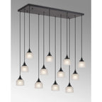 Regent Lourdes 12 Light 1190mm x 490mm Rectangular Pendant Light - Frosted