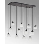 Regent Lourdes 12 Light 1190mm x 490mm Rectangular Pendant Light - Frosted