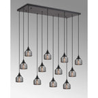 Regent Lourdes 12 Light 1190mm x 490mm Rectangular Pendant Light - Smoke