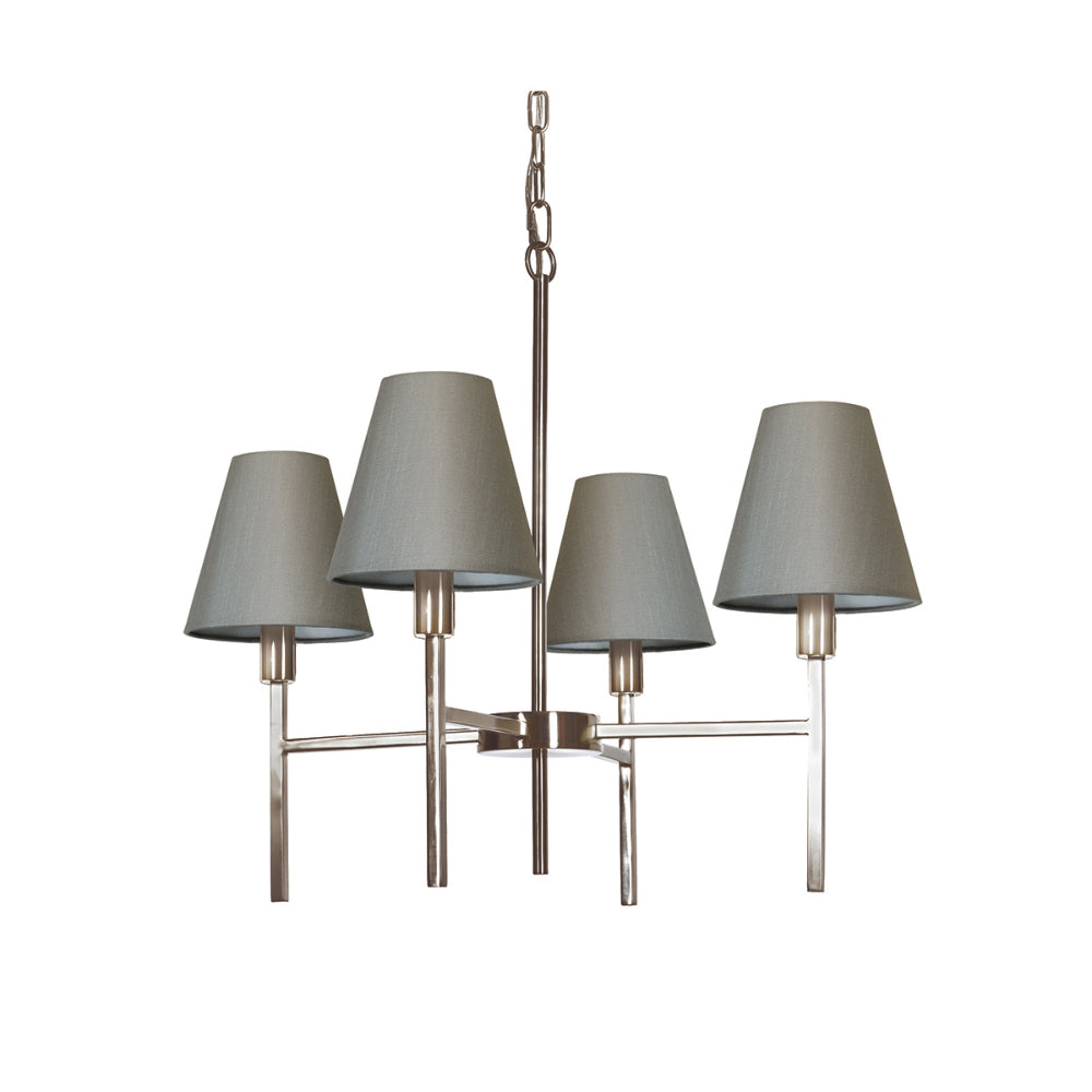 Elstead Lucerne 4 Light Chandelier in Steel and Brushed Nickel