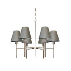 Elstead Lucerne 6 Light Chandelier in Steel and Brushed Nickel