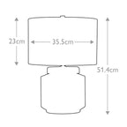 Elstead Luga Table Lamp in Natural Finish - dimensions