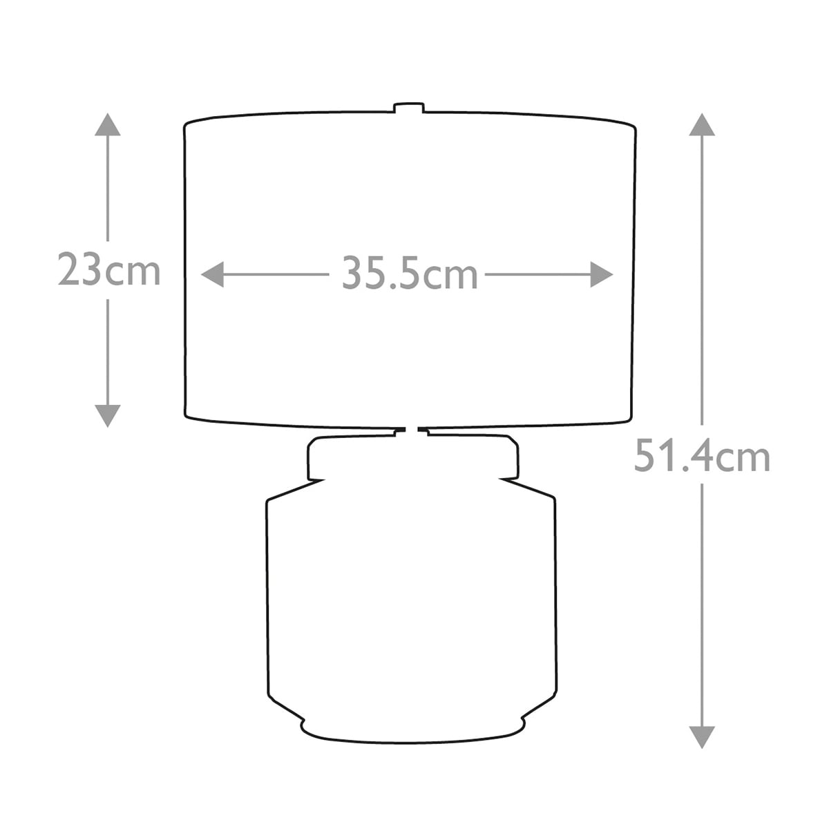 Elstead Luga Table Lamp in Natural Finish - dimensions