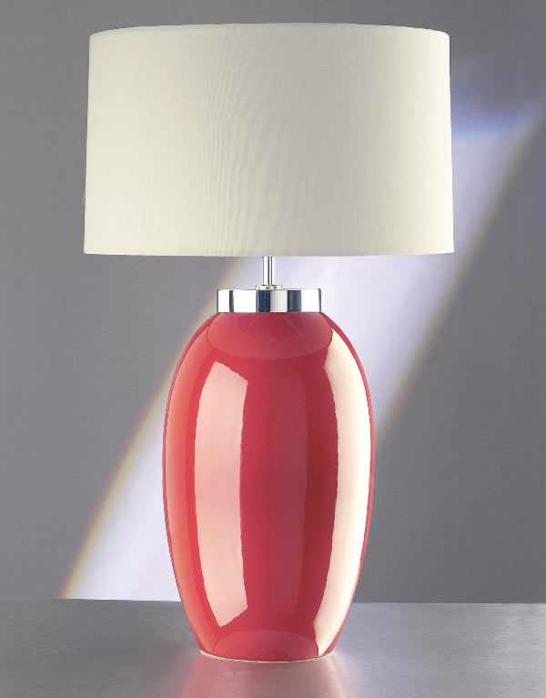 Elstead Victor Large Table Lamp in Red with White Shade
