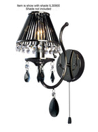 Diyas Luna 1 Light Wall Light in Black Chrome with Crystal
