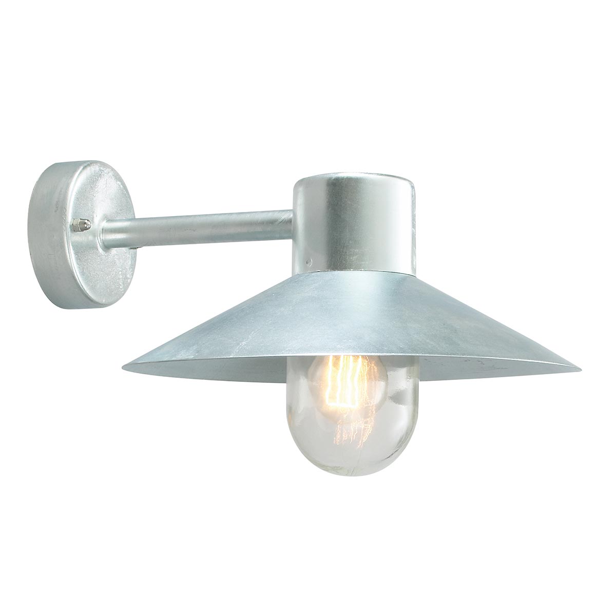 Norlys Lund Outdoor Wall Lantern in Galvanised Die-Cast Aluminium