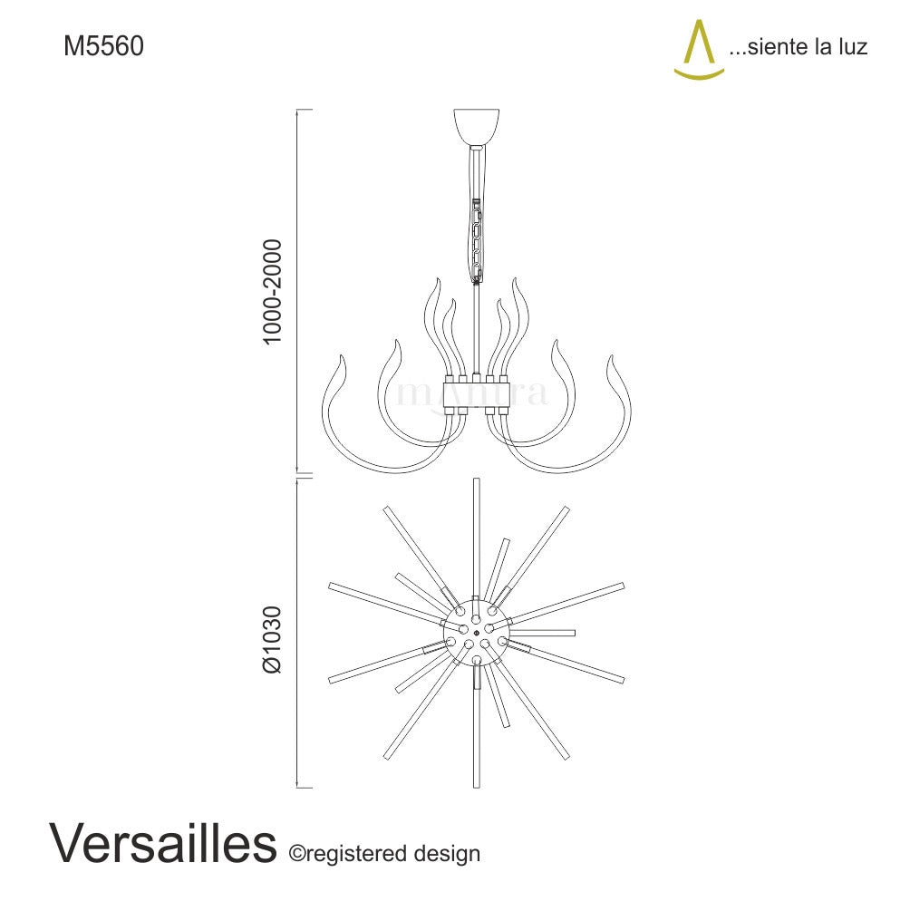 Mantra Versailles LED Polished Chrome Pendant