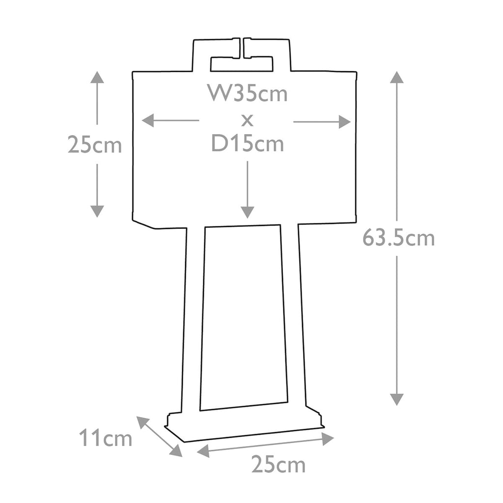 Elstead Magro Table Lamp in Polished Nickel - dimensions