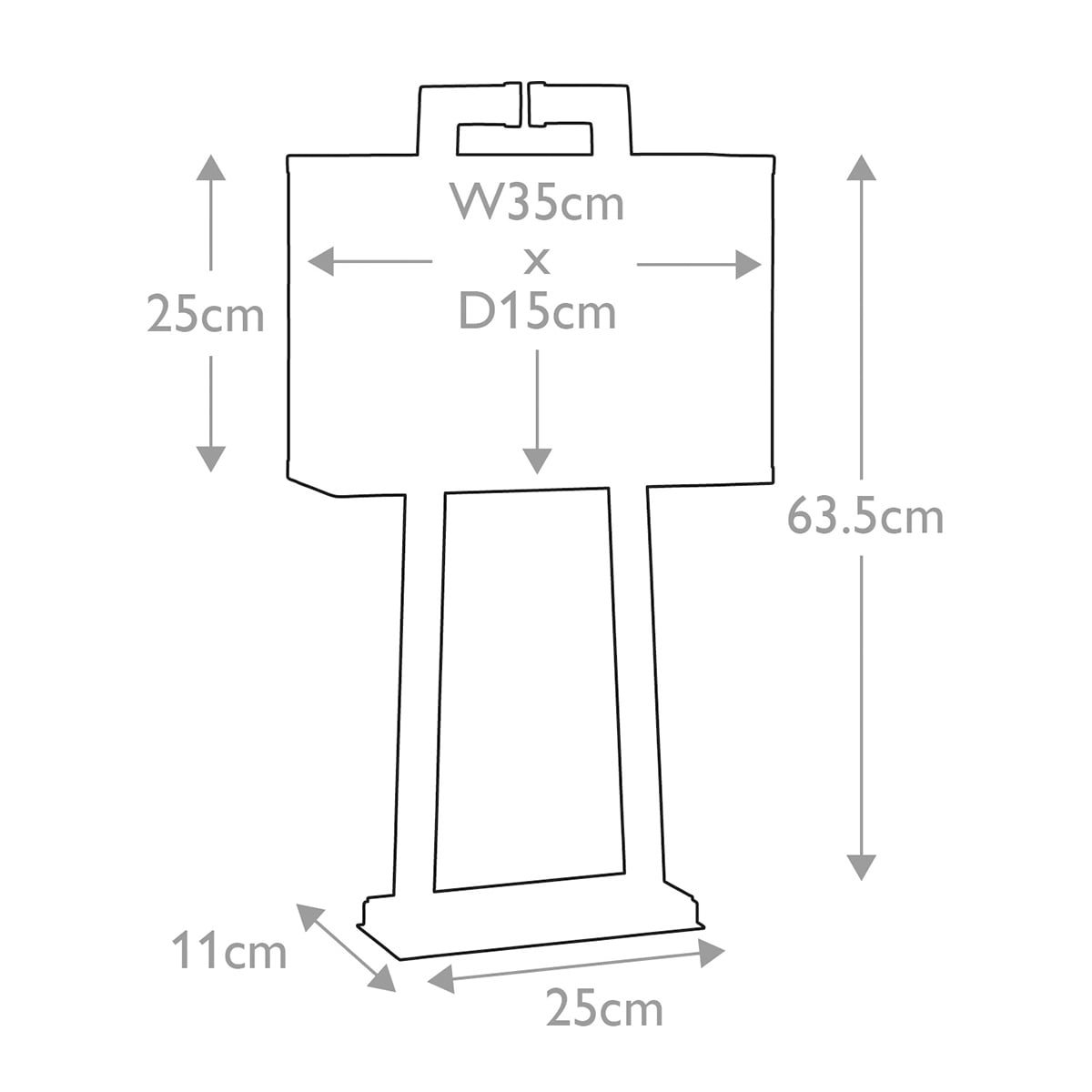 Elstead Magro Table Lamp in Polished Nickel - dimensions