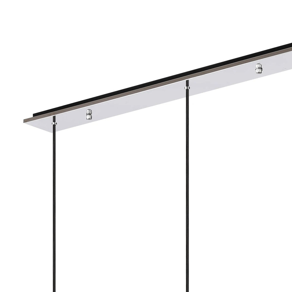 Regent Maisy 4 Light 1420mm Linear Pendant Light - Black / Polished Chrome / Amber Fade