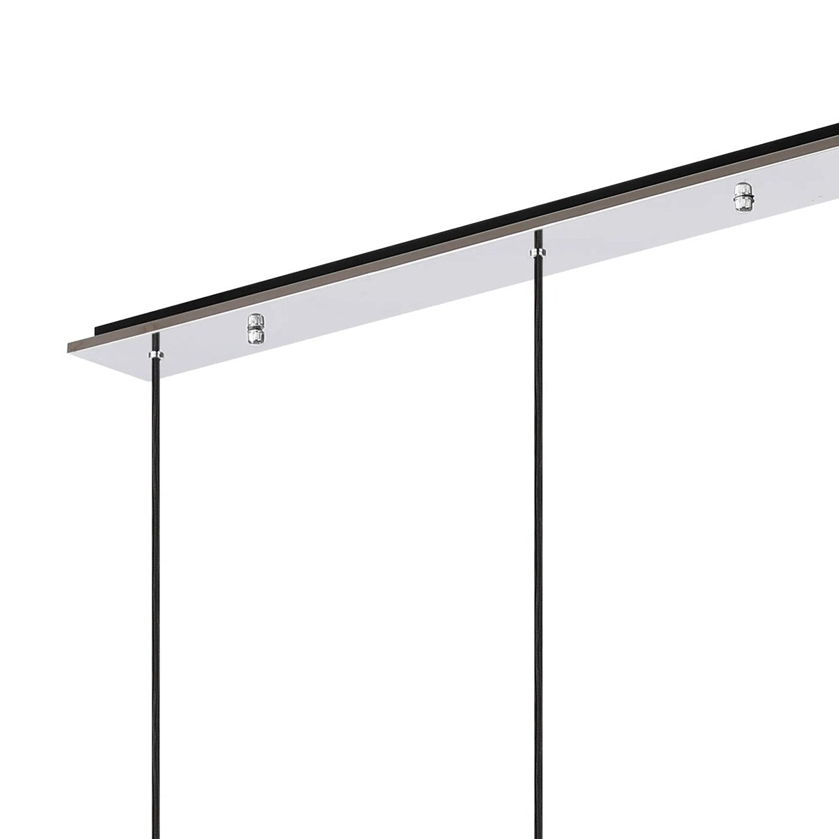 Regent Maisy 4 Light 1420mm Linear Pendant Light - Black / Polished Chrome / Amber Fade