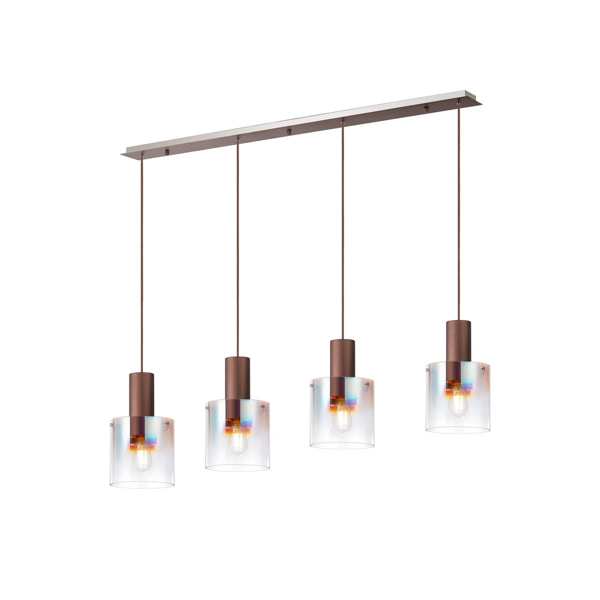 Regent Maisy 4 Light 1420mm Linear Pendant Light - Mocha / Iridescent Fade