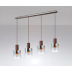 Regent Maisy 4 Light 1420mm Linear Pendant Light - Mocha / Iridescent Fade