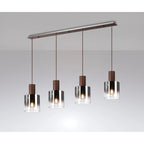 Regent Maisy 4 Light 1420mm Linear Pendant Light - Mocha / Smoke Fade