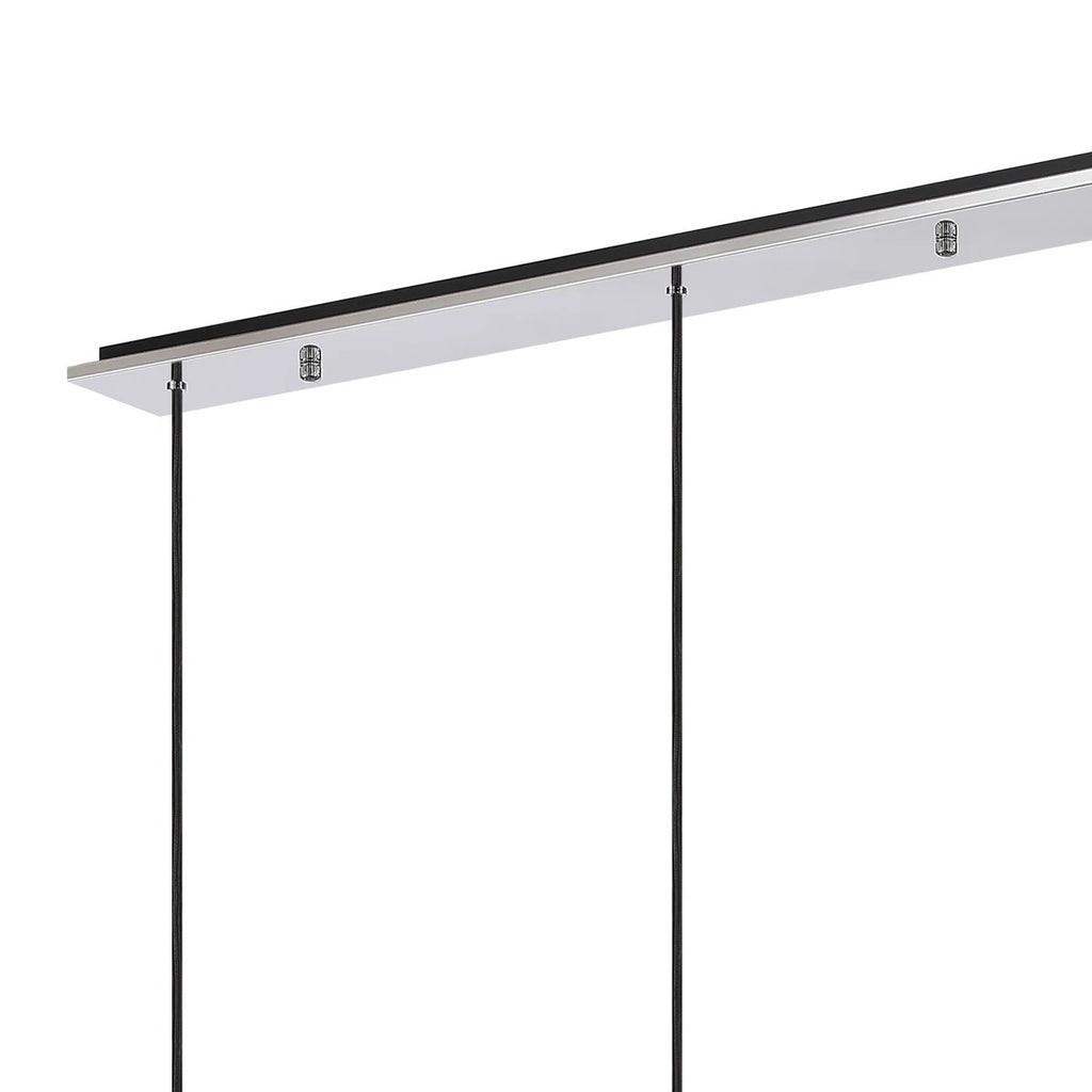 Regent Maisy 4 Light 1420mm Linear Pendant Light - Polished Nickel / Black / Amber Fade