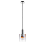 Regent Maisy 200mm Single Pendant Light - Polished Nickel / Black / Iridescent Fade