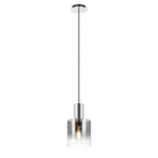 Regent Maisy 200mm Single Pendant Light - Polished Nickel / Black / Smoke Fade