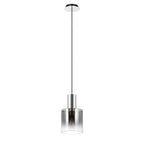 Regent Maisy 200mm Single Pendant Light - Polished Nickel / Black / Smoke Fade