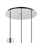 Regent Maisy 3 Light 500mm Round Pendant Light - Polished Nickel / Black / Amber Fade