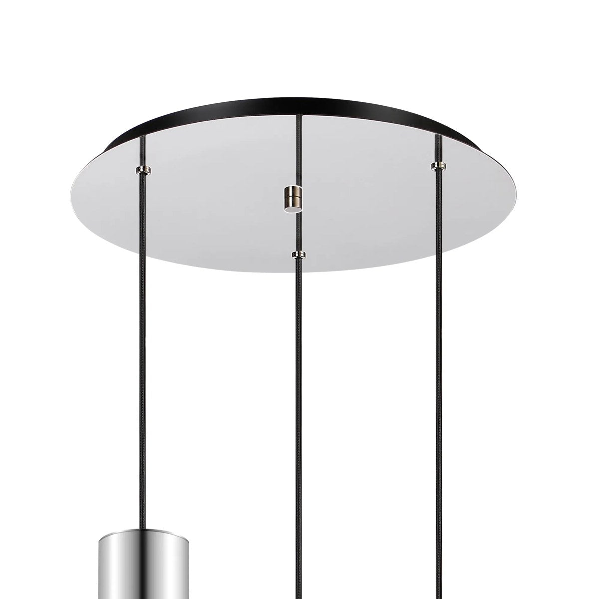 Regent Maisy 3 Light 500mm Round Pendant Light - Polished Nickel / Black / Amber Fade
